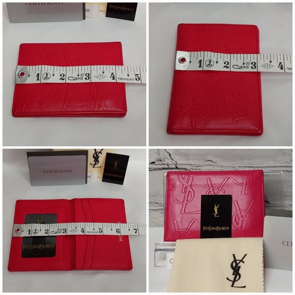 'YVES SAINT LAURENT' LEATHER EMBOSSED PROFILE CARD CASE SET - Picture 10 of 15